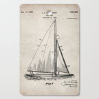 Sailboat Patent - Yacht Art - Antique Cutting Board Gallery Image 1