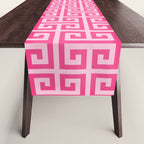 Girly Pink Large Greek Key Pattern Comforters Table Runner Gallery Image 1