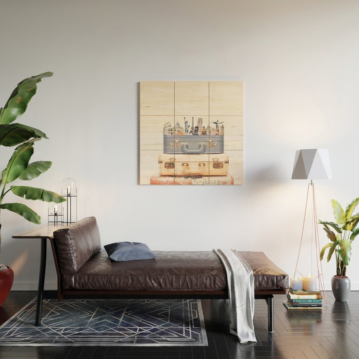 Travel Luggage Wood Wall Art Gallery Image 2