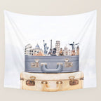 Travel Luggage Wall Tapestry Gallery Image 4