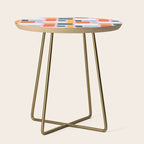 Colorful abstract geometric shape pattern Side Table Gallery Image 1