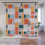 Colorful abstract geometric shape pattern Wall Mural Gallery Image 1