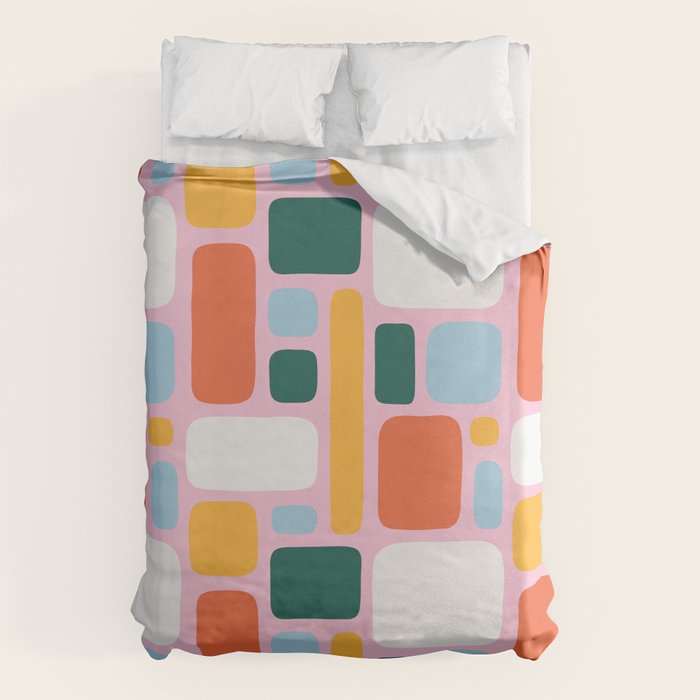 Colorful abstract geometric shape pattern Duvet Cover Gallery Image 6