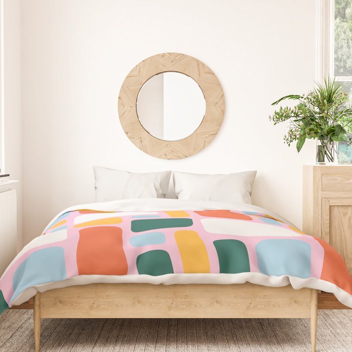 Colorful abstract geometric shape pattern Duvet Cover Gallery Image 3