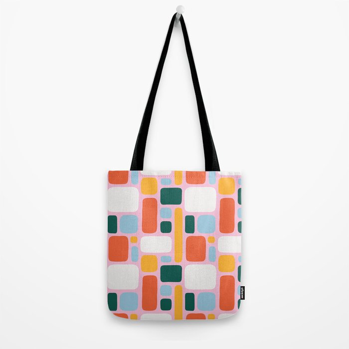 Colorful abstract geometric shape pattern Tote Bag Gallery Image 2