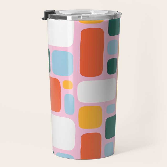 Colorful abstract geometric shape pattern Travel Mug Gallery Image 3
