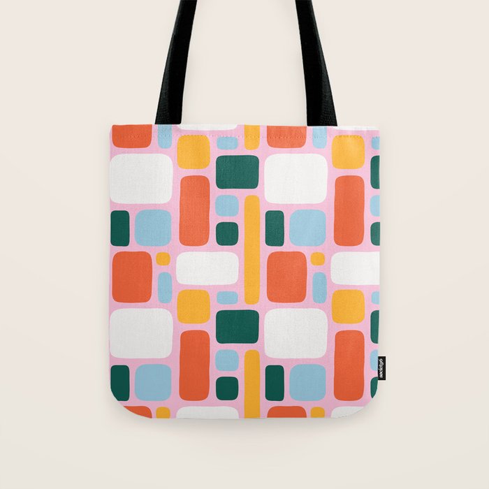 Colorful abstract geometric shape pattern Tote Bag Gallery Image 1