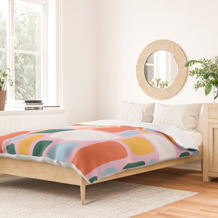 Colorful abstract geometric shape pattern Duvet Cover Gallery Image 2