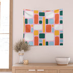 Colorful abstract geometric shape pattern Wall Tapestry Gallery Image 2