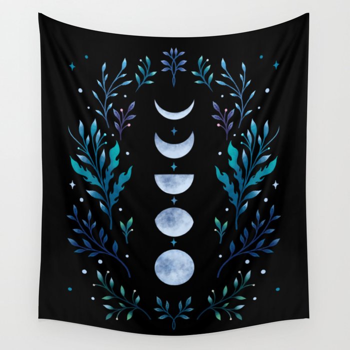 Moonlight Garden - Blue Wall Tapestry Gallery Image 4
