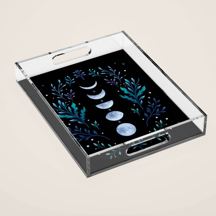 Moonlight Garden - Blue Acrylic Tray Gallery Image 1