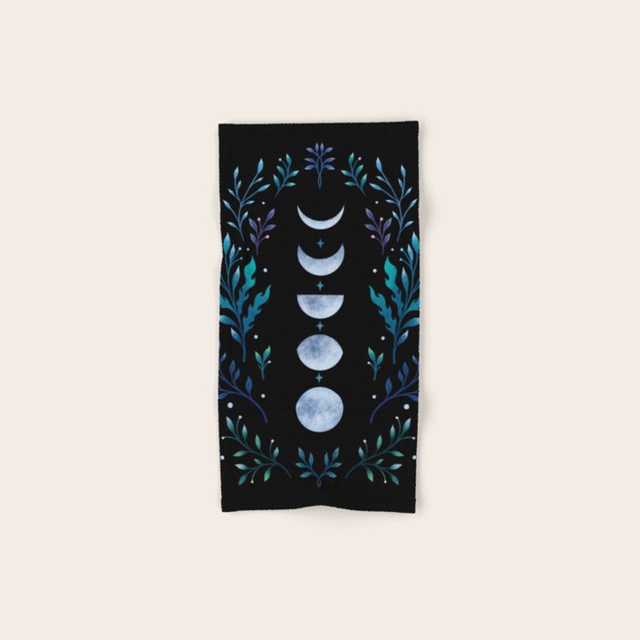 Moonlight Garden - Blue Bath Towel Gallery Image 1