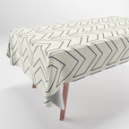 Navy Blue and White Chevron Geometric Pattern Tablecloth Gallery Image 1