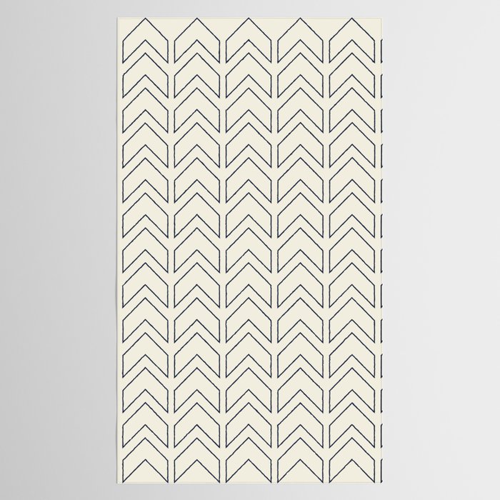 Navy Blue and White Chevron Geometric Pattern Tablecloth Gallery Image 2