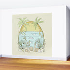 tropical vibes fl sunshine seashells waves // retro surf art by surfy birdy Wall Mural Gallery Image 2
