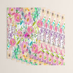 Hand painted pink lavender lilac teal watercolor elegant floral Wrapping Paper Gallery Image 3