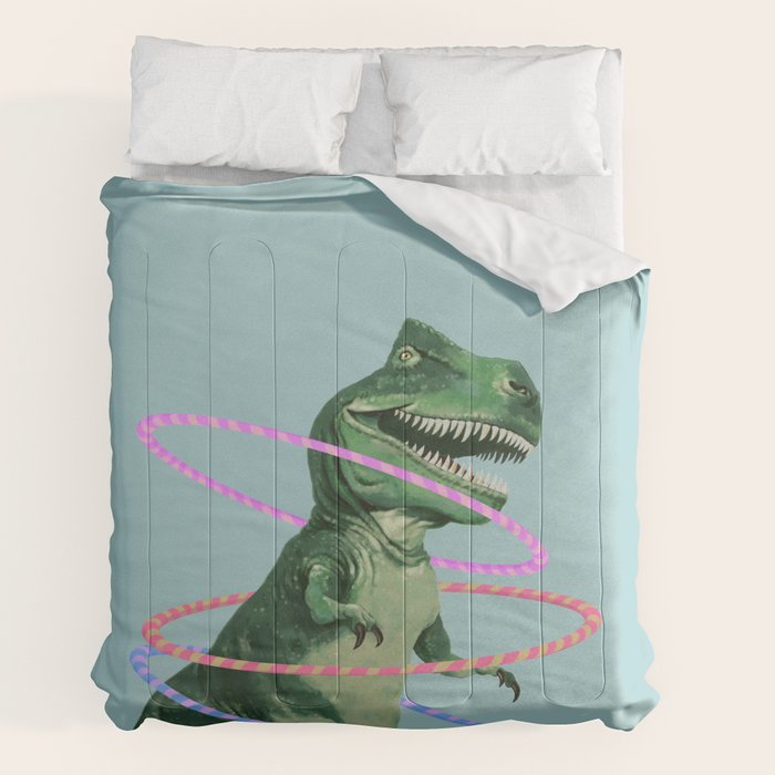 T-Rex the Hula Dancer in Green Comforter Gallery Image 2