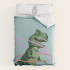 T-Rex the Hula Dancer in Green Comforter Gallery Image 6