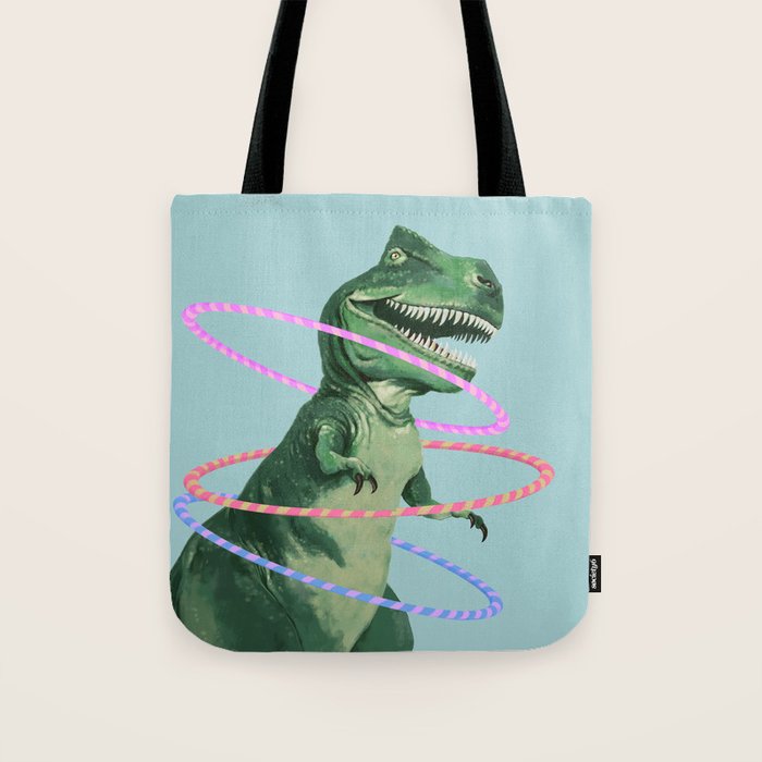 T-Rex the Hula Dancer in Green Tote Bag Gallery Image 1
