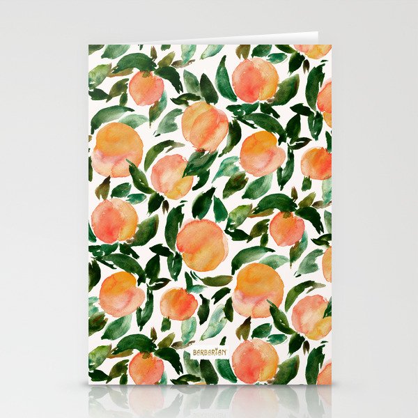GEORGIA PEACHES Watercolor Peach Print Stationery Card Gallery Image 2