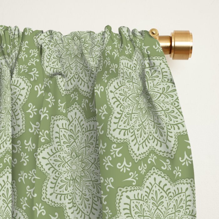 Vintage Astrology Zodiac Wheel Green Window Curtain Gallery Image 2