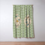 Vintage Astrology Zodiac Wheel Green Window Curtain Gallery Image 3