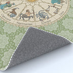 Vintage Astrology Zodiac Wheel Green Rug Gallery Image 4