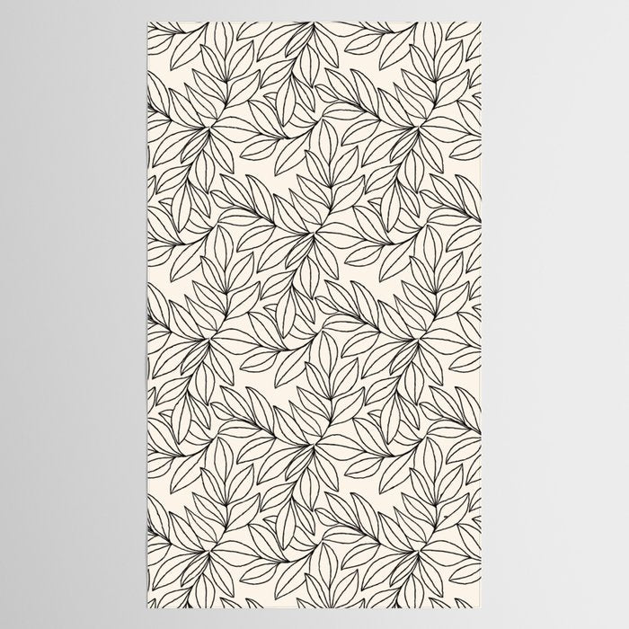 Black and White Leaves  Tablecloth Gallery Image 2