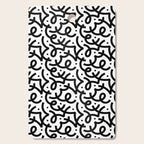 Abstract black and white line doodle pattern Cutting Board Gallery Image 1