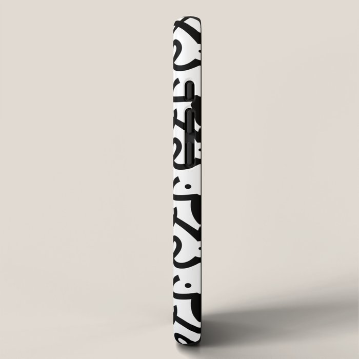 Abstract black and white line doodle pattern iPhone Case Gallery Image 2
