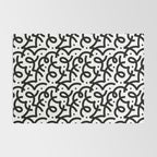 Abstract black and white line doodle pattern Rug Gallery Image 2