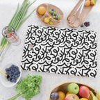 Abstract black and white line doodle pattern Cutting Board Gallery Image 2