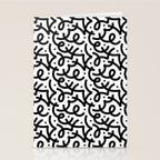 Abstract black and white line doodle pattern Stationery Card Gallery Image 2