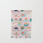 Retro hand drawn coffee tea cup pattern Wall Hanging Gallery Image 1