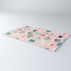 Retro hand drawn coffee tea cup pattern Rug Gallery Image 3