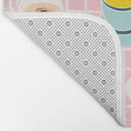 Retro hand drawn coffee tea cup pattern Bath Mat Gallery Image 2