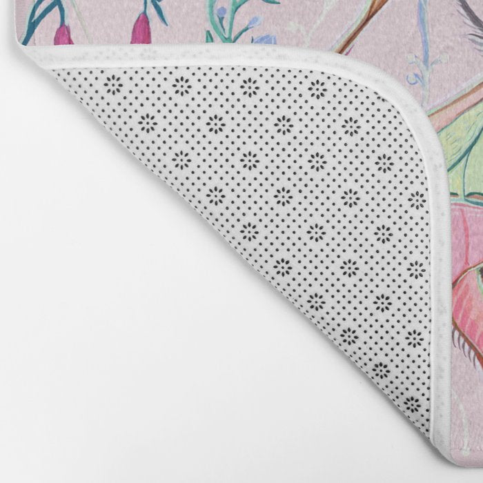 Chinese Moon Moth and Butterflies Bath Mat Gallery Image 2