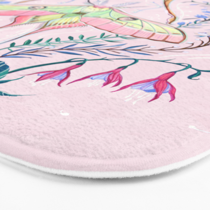 Chinese Moon Moth and Butterflies Bath Mat Gallery Image 3