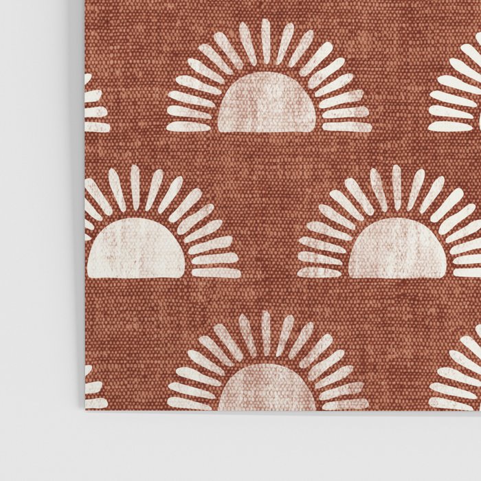 block print suns on rust Poster Gallery Image 3