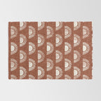 block print suns on rust Rug Gallery Image 2