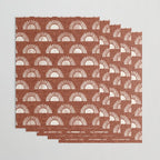 block print suns on rust Wrapping Paper Gallery Image 3