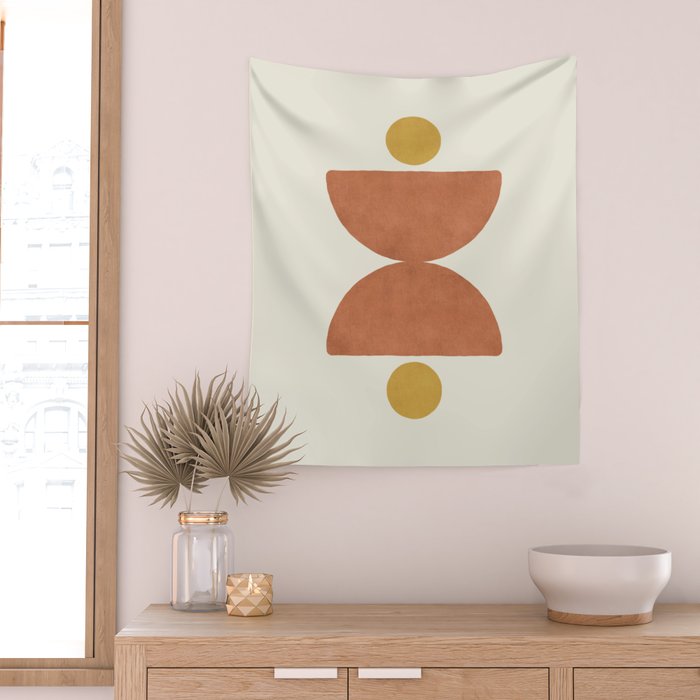 Half-circle Balance - Orange Wall Tapestry Gallery Image 2