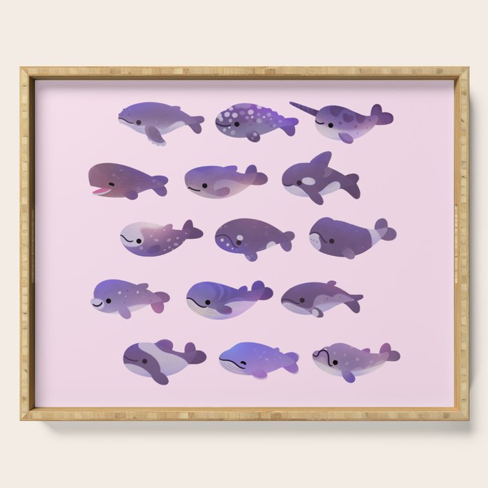 Whale Day - bright Serving Tray Gallery Image 1