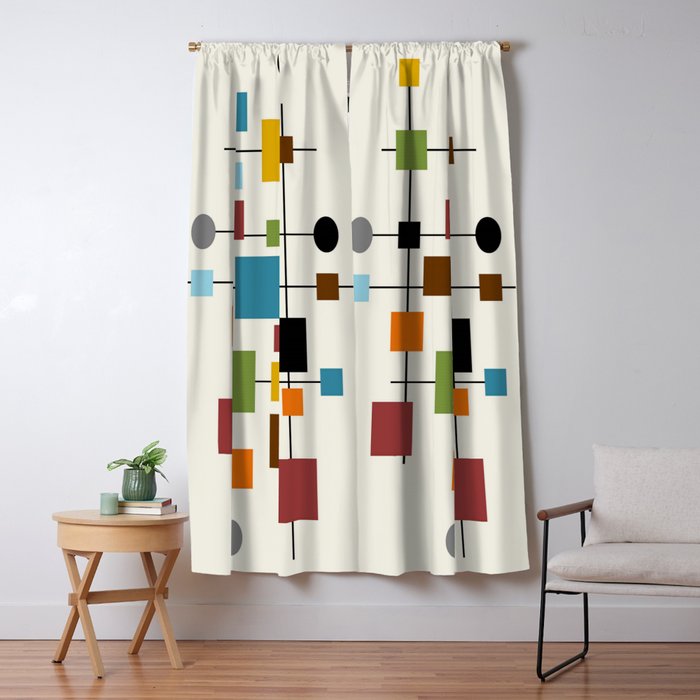 Mid-Century Modern Art 1.3 Window Curtain Gallery Image 1