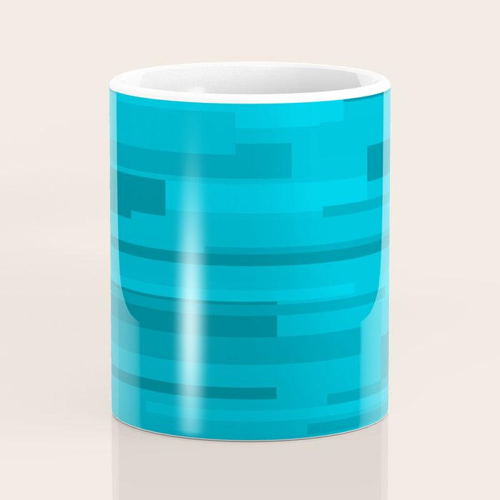 Wright Mid Century Modern Geometric Abstract Pattern in Turquoise Blue Coffee Mug Gallery Image 4