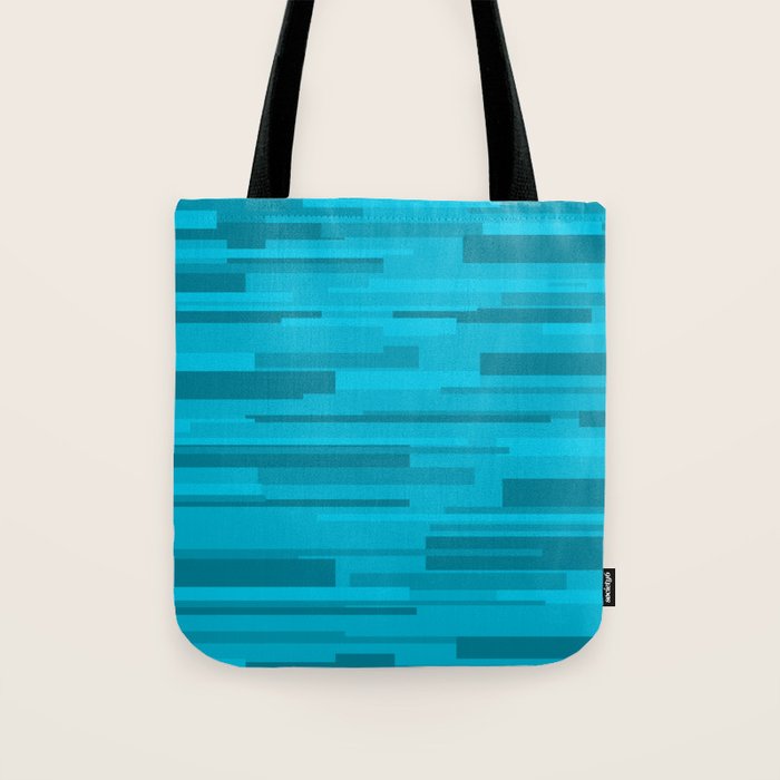Wright Mid Century Modern Geometric Abstract Pattern in Turquoise Blue Tote Bag Gallery Image 1