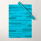 Wright Mid Century Modern Geometric Abstract Pattern in Turquoise Blue Wrapping Paper Gallery Image 1