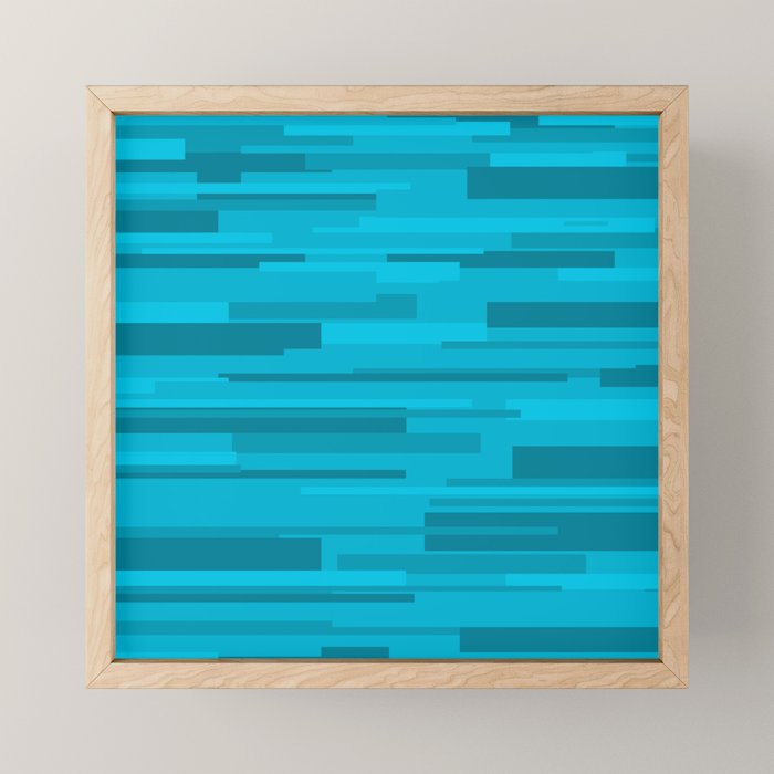 Wright Mid Century Modern Geometric Abstract Pattern in Turquoise Blue Mini Art Print Gallery Image 1