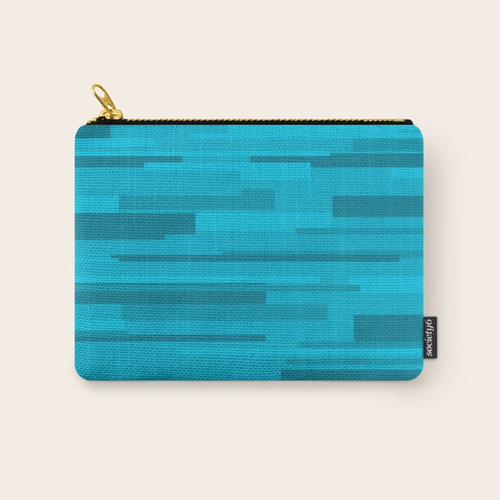 Wright Mid Century Modern Geometric Abstract Pattern in Turquoise Blue Carry All Pouch Gallery Image 1