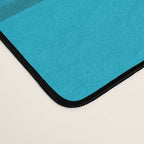 Wright Mid Century Modern Geometric Abstract Pattern in Turquoise Blue Desk Mat Gallery Image 4